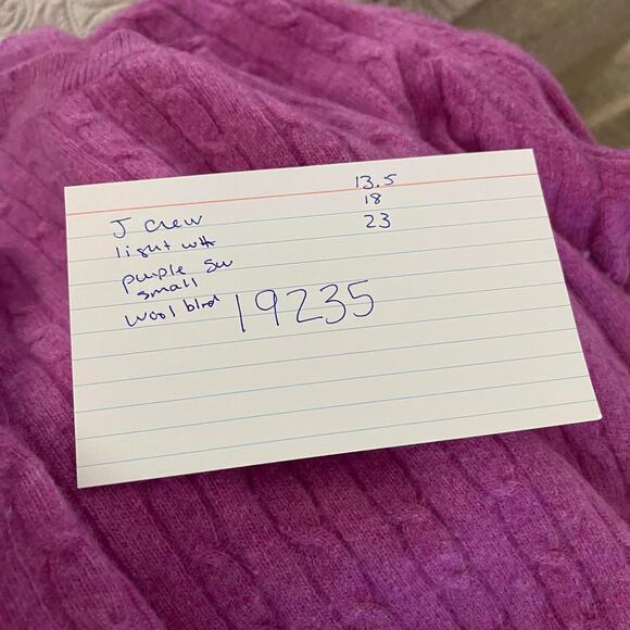 J Crew cashmere wool blend sweater top fuchsia purple women's small - Picture 13 of 14